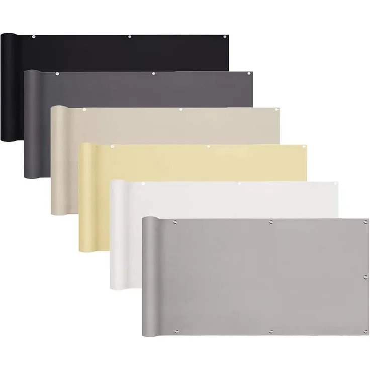 Balkonsichtschutz Balkonbespannung 100% Polyester Sichtschutz Balkonabdeckung Schwarz, 75 x 300cm