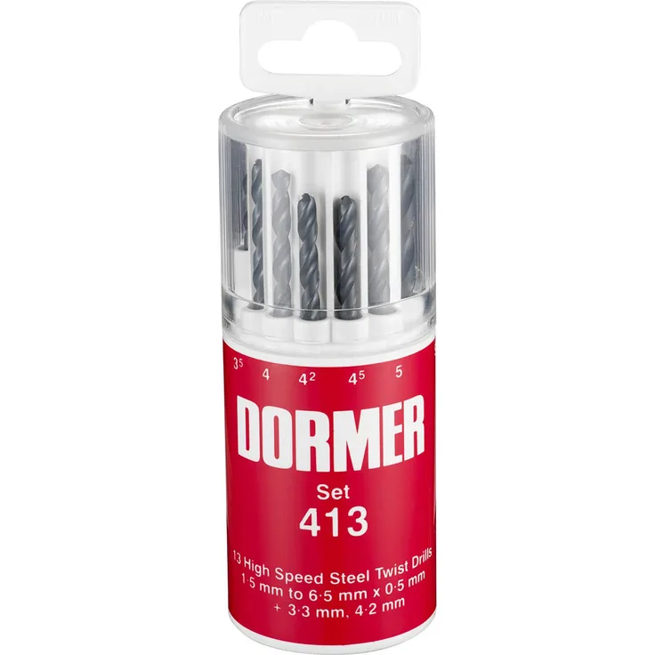 DORMER Spiralbohrersatz A191 DIN 338 Typ N Nenn-Ø 1,5-6,5x0,5 mm HSS 13 teilig Runddose