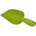 Xclou Sackschaufel in Grün, Futterschaufel aus hochwertigem Kunststoff, Gartenschaufel mit Griff, Handschaufel als Garten-Zubehör und für den Haustier-Bedarf