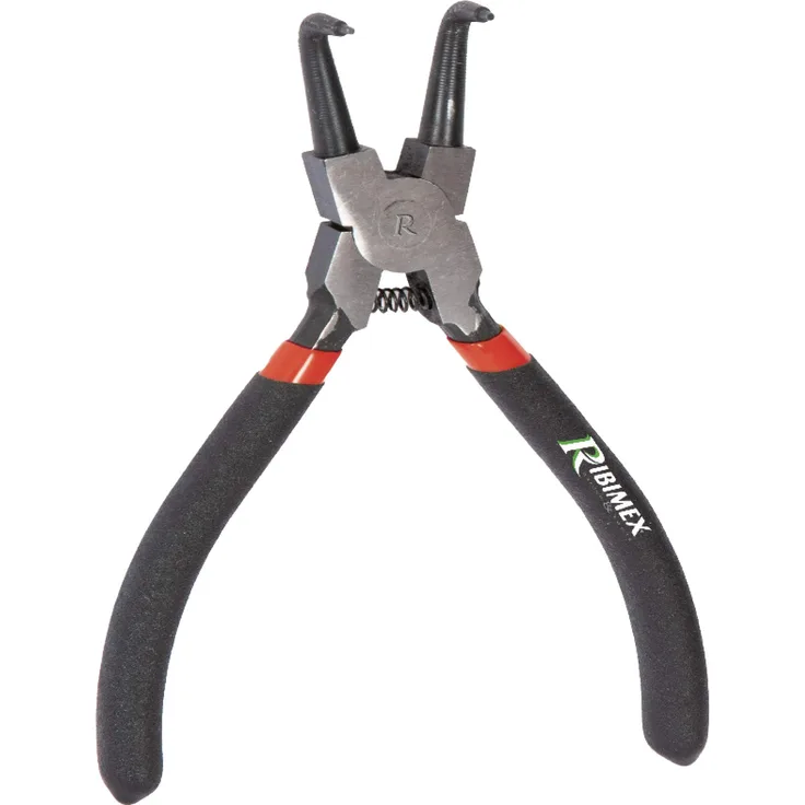 Ribimex PR2PCIC160SU Zange für Innenringe mit gebogenen Spitzzangen, rot und schwarz