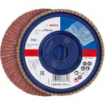 Bosch Professional 2608601274 Standard-Fächerschleifscheibe für Metall gerade 125mm K40, braun, 125 x 23 mm 40