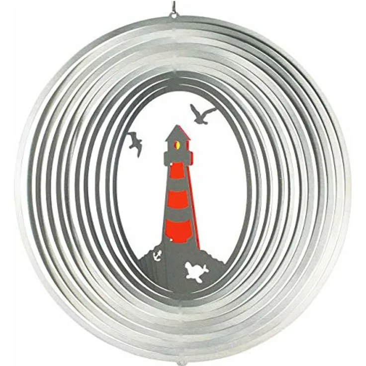 Colours in Motion Edelstahl Leuchtturm 300 rot - Windspiel