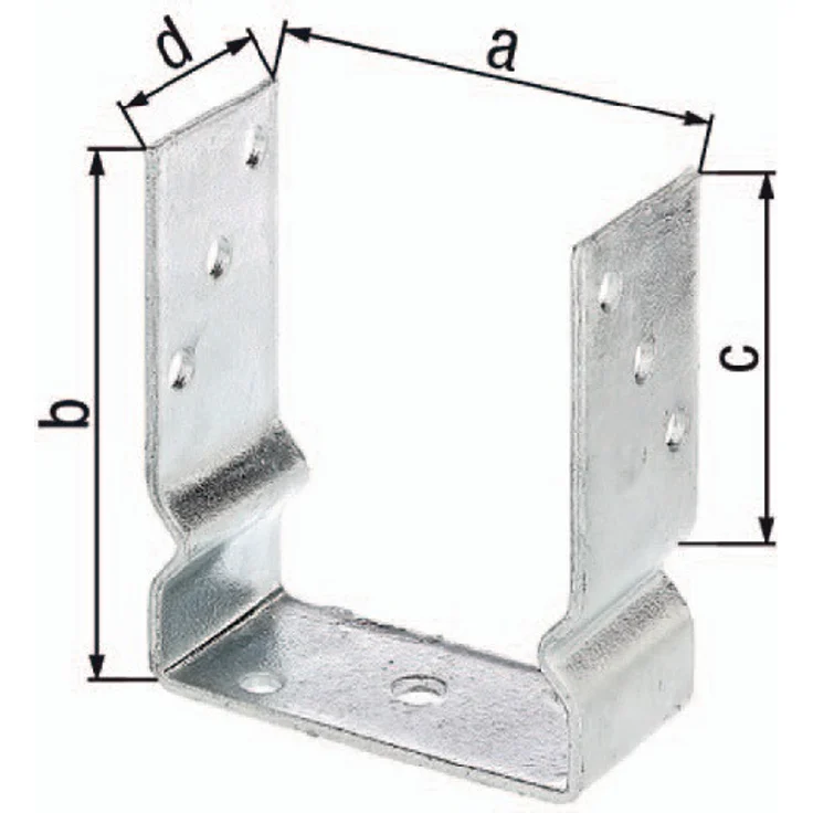U-Pfostenträger ETA-10-0210 91x150x100x60mm TZN z.Aufschr.GAH
