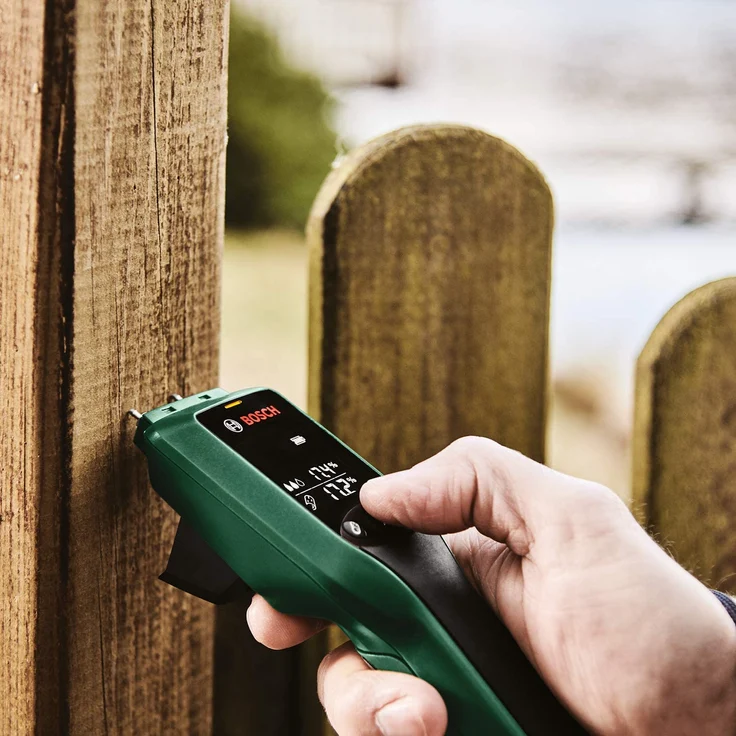 Bosch UniversalHumid Holzfeuchtemessgerät Holzfeuchtigkeit Einstichmessung LCD Abschaltautomatik mit Batterien – Bild 7