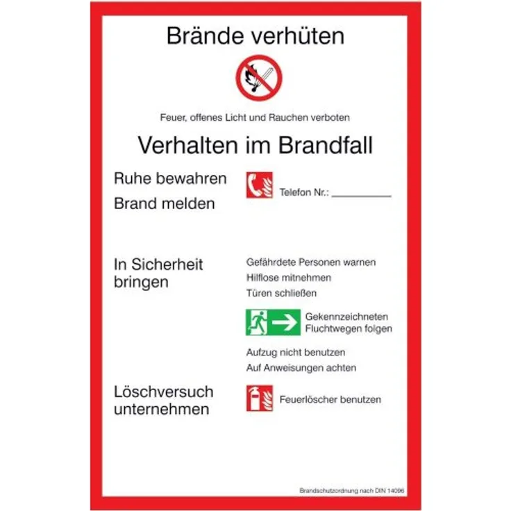 Brandschutzordnung (PVC) 200x300mm