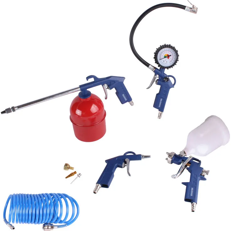 WELDINGER Kompressorzubehörset XL 8-teilig (Reifenbefüller Spritzpistole Druckluftset)