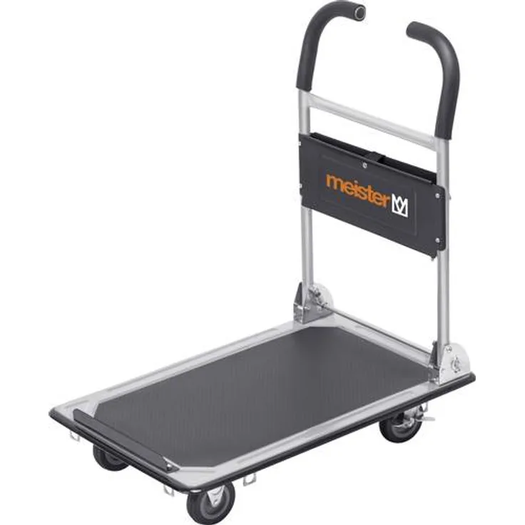 Meister Plattformwagen ''cut-off'' - Klappbar - Bis 150 kg Tragkraft - Feststellbremse - Transporthilfe mit Lenkrollen - Paketwagen mit Antirutsch-Beschichtung - Klappwagen aus Stahl - 8985620