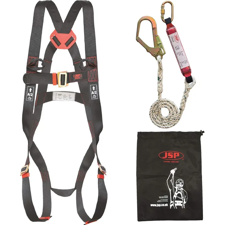 Fallschutz Set (Vollkörper Auffanggurt und Verbindungsmittel mit BFD)