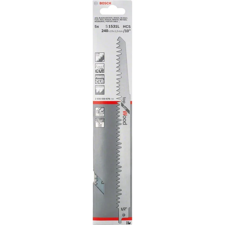 Bosch Säbelsägeblatt S 1531 L (240 mm, 5 Stück), 2608650676 – Bild 2