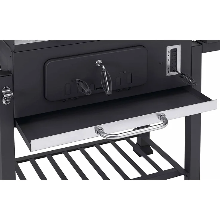 Tepro Holzkohlegrillwagen Toronto XXL Holzkohlegrill, Anthrazit-Edelstahl, 120 x 145 x 68 cm, Grillfläche 71,5 x 46 cm – Bild 4