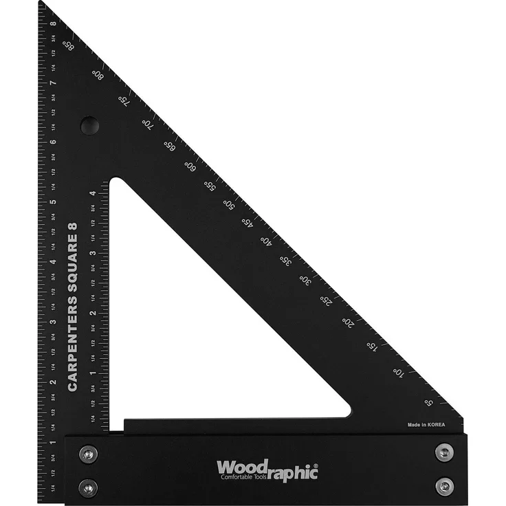 Woodraphic Professionelle Schreinerwinkel, leicht ablesbar, Holzbearbeitungswerkzeug, 8 Inch