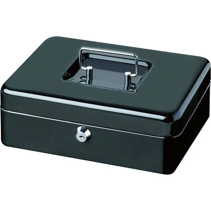 BURG-WÄCHTER Geldkassette Money 5025, Stahlblech, Schwarz, Inkl. 2 Schlüssel und Hartgeldeinsatz