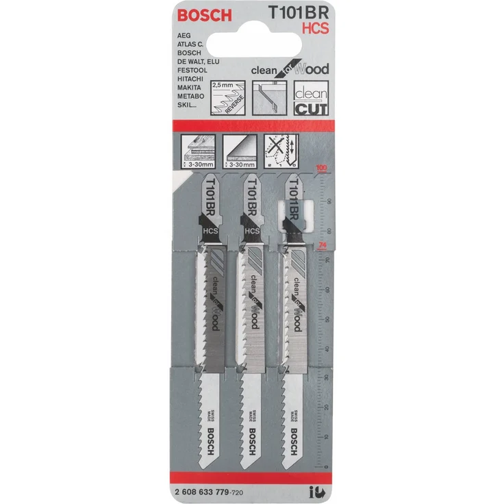 Bosch Professional 2608633779 Stichsägeblatt 3 Stichsägeblätter T 101 BR – Bild 1