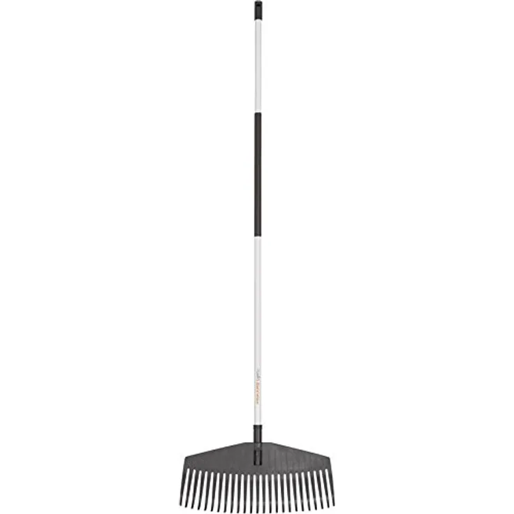 Fiskars Laubbesen, 25 Zinken, Breite 51 cm, Kunststoff-Zinken/Aluminium-Stiel, Weiß/Schwarz, Light, 1019606