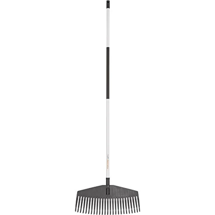 Fiskars Laubbesen, 25 Zinken, Breite 51 cm, Kunststoff-Zinken/Aluminium-Stiel, Weiß/Schwarz, Light, 1019606