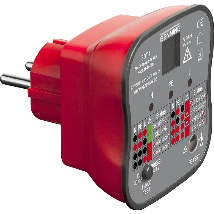 Benning SDT1 Steckdosentester mit Fingerkontakt – Bild 1