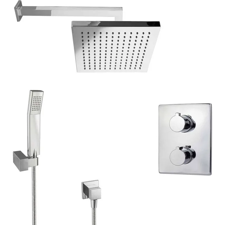 Paulgurkes - Regendusche Unterputz Dusch Set mit Thermostat eckig