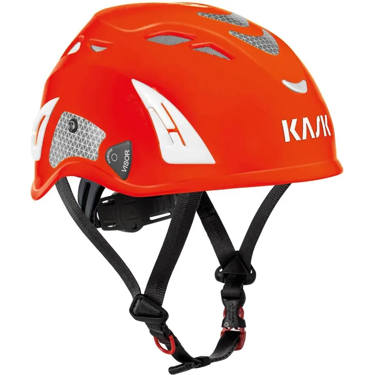 KASK Schutzhelm, Bergsteigerhelm, Industriekletterhelm Plasma HI VIZ - Arbeitsschutzhelm, Drehrad, Reflexstreifen, EN 397