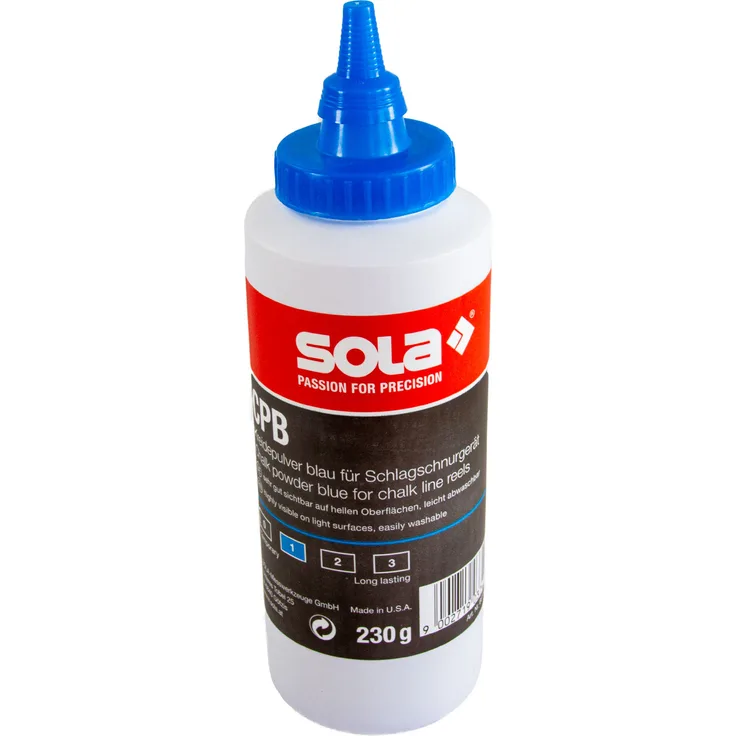 Sola Schlagschnurkreide 230g, Wählbare Farben: Rot Blau Orange Weiß Blau