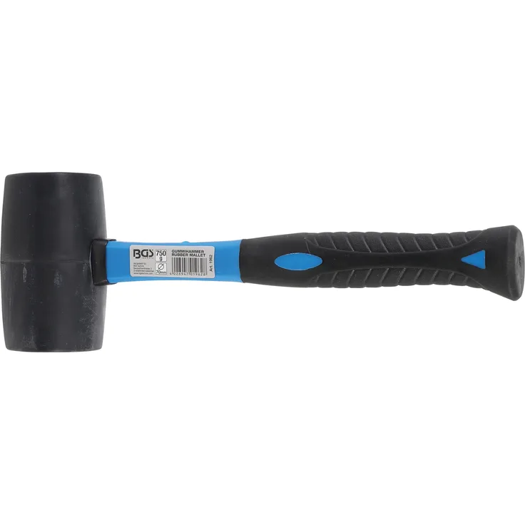 BGS 1962 | Gummihammer mit Fiberglasstiel | schwarzer Kopf | Ø 70 mm | 750 g