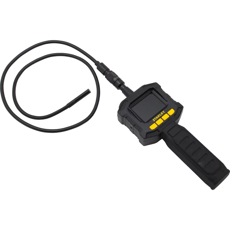 Stanley Inspektionskamera, Endoskop (90 cm Schwanenhals, 8mm Kamerakopf, 180° schwenkbares Display, LCD Farbdisplay, beleuchtet mit 4 LEDs, IP67 Klassifizierung, mit Koffer) STHT0-77363