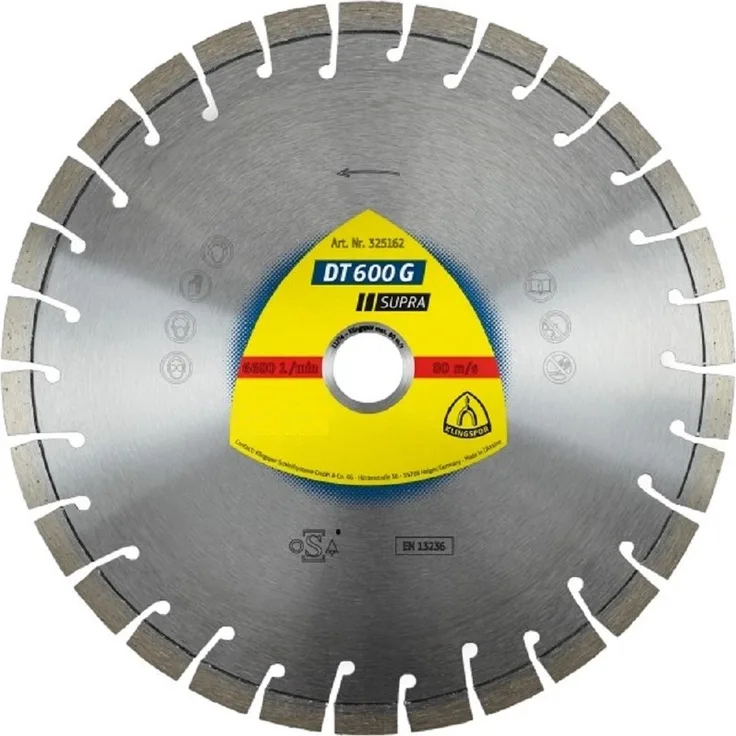 KLINGSPOR Diamantbohrkrone DK654B Supra 1 1/4 Zoll, 450 mm, Durchmesser 162 mm, 325784