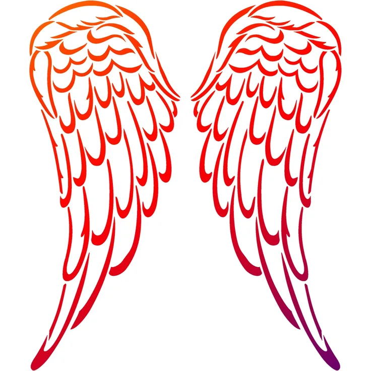 Universalschablone A4 -Engelsflügel-
