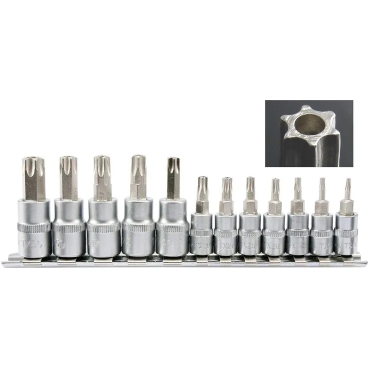 SOCKET BIT SET TORX SECURITY 12PCS