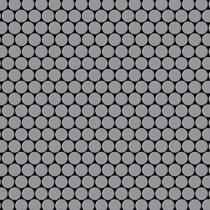 Mosaik Fliese massiv Metall Edelstahl matt in grau 1,6mm stark ALLOY Penny-S-S-MA 0,88 m2