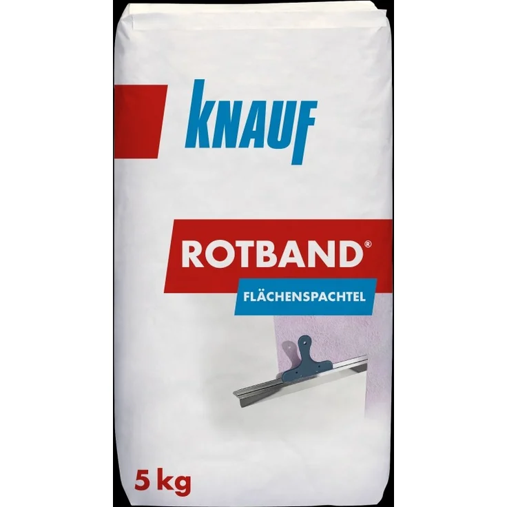 Knauf Rotband Flächenspachtel schnell härtende Spachtel-Masse zum Spachteln und Glätten von Putz, Mauerwerk etc., leicht zu verarbeiten, Wand-, Decken-Spachtelmasse für Innen-Bereich, 5-kg – Bild 2