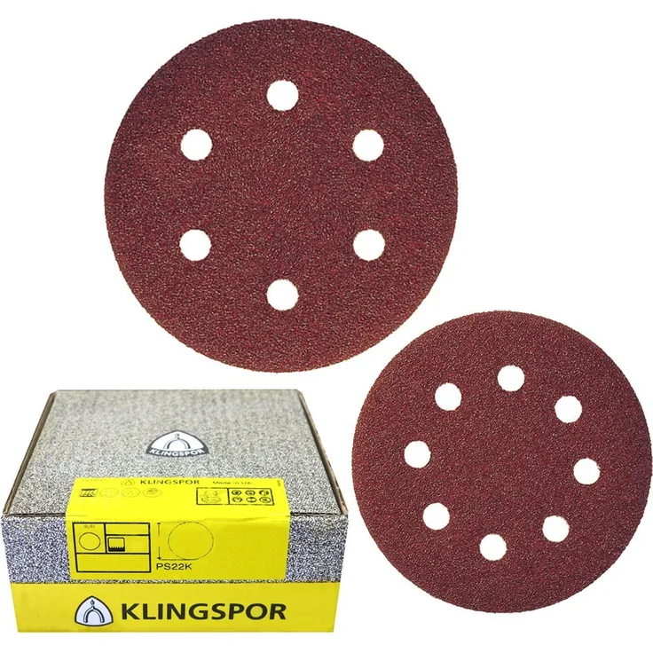 KLINGSPOR Schleifscheibe-kletthaftend PS 22 K, 150 mm, 50 Stück Korn 180, 87528