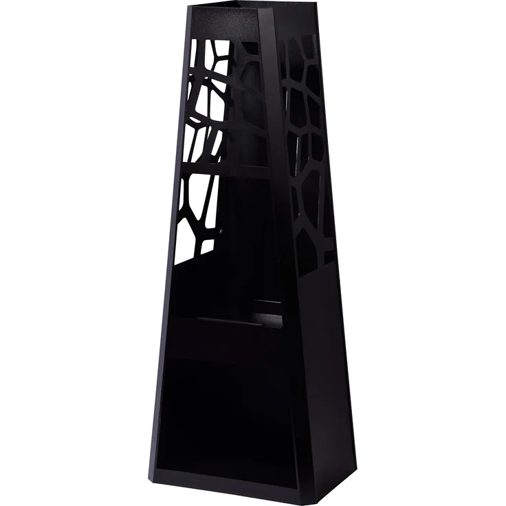 dobar Gartenofen, Gartenkamin, Design XL eckig, Terrassenofen groß mit Stauraum für Kaminholz, Feuerstelle Stahl pulverbeschichtet, schwarz, 48x30.5x124 cm, 35424