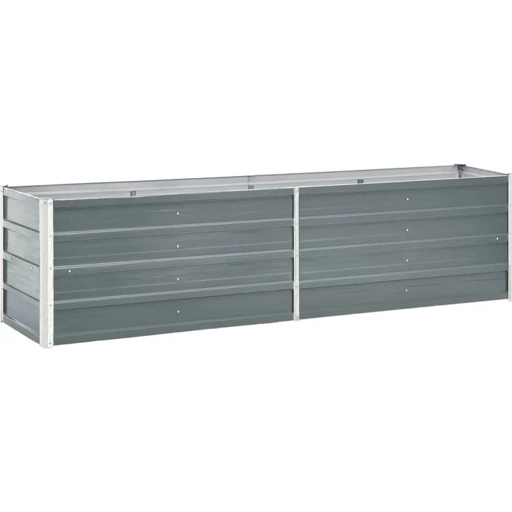 vidaXL Garten-Hochbeet Verzinkter Stahl 240×40×45 cm Grau – Bild 1