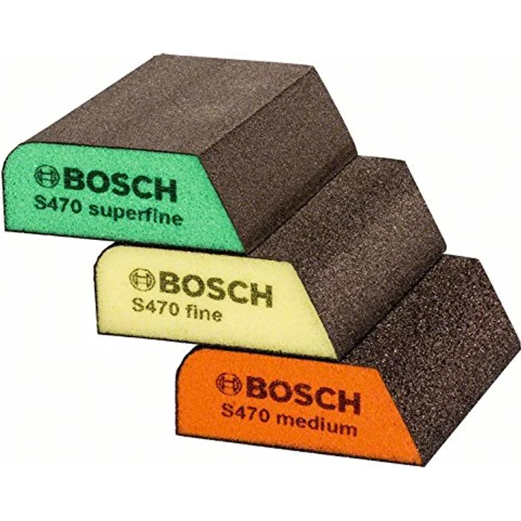 Bosch Professional 3tlg. Schleifschwamm S470 Best for Profile Set (Holz, Kunstoff und Metall, 69 x 97 x 26 mm, Zubehör Handschleifen) - Preisvergleich – Bild 1