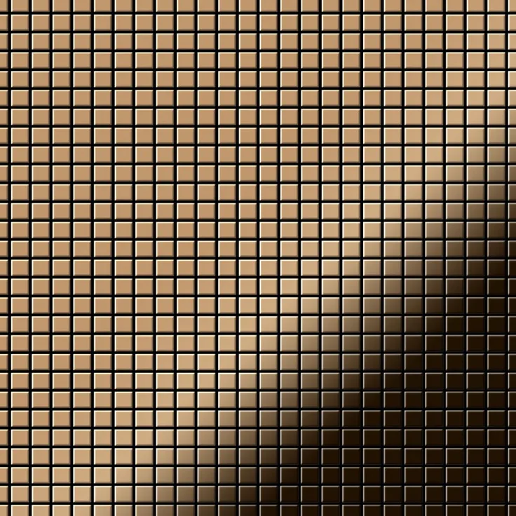 Mosaik Fliese massiv Metall Titan hochglänzend in kupfer 1,6mm stark ALLOY Glomesh-Ti-AM 1,07 m2