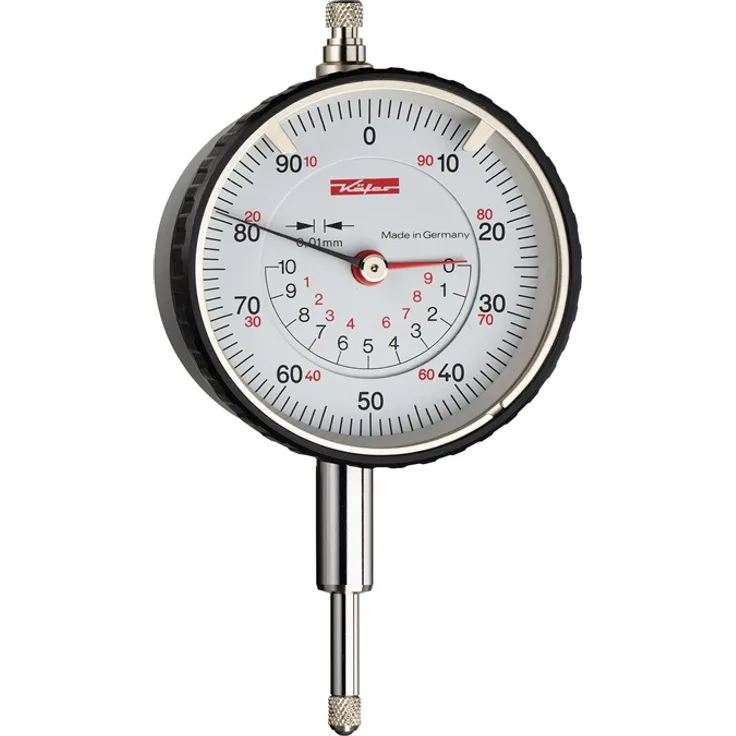 Messuhr M2 TK 10mm Abl.0,01mm konzentrische Anzeige m.Kal.KÄFER