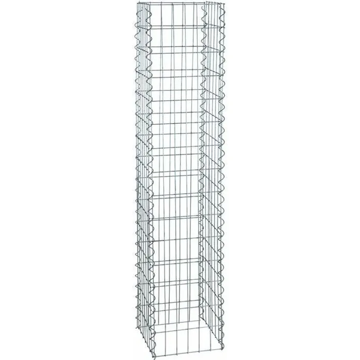 Gabionen Säule eckig Steinkorb 4 Eck Säulengabione 50 100 150 200 cm Höhe 1,50 m