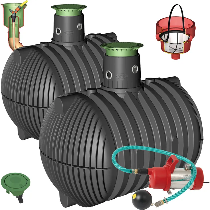 GRAF Regenwasser-Erdtank Carat 13000L Garten-Komfort begehbar