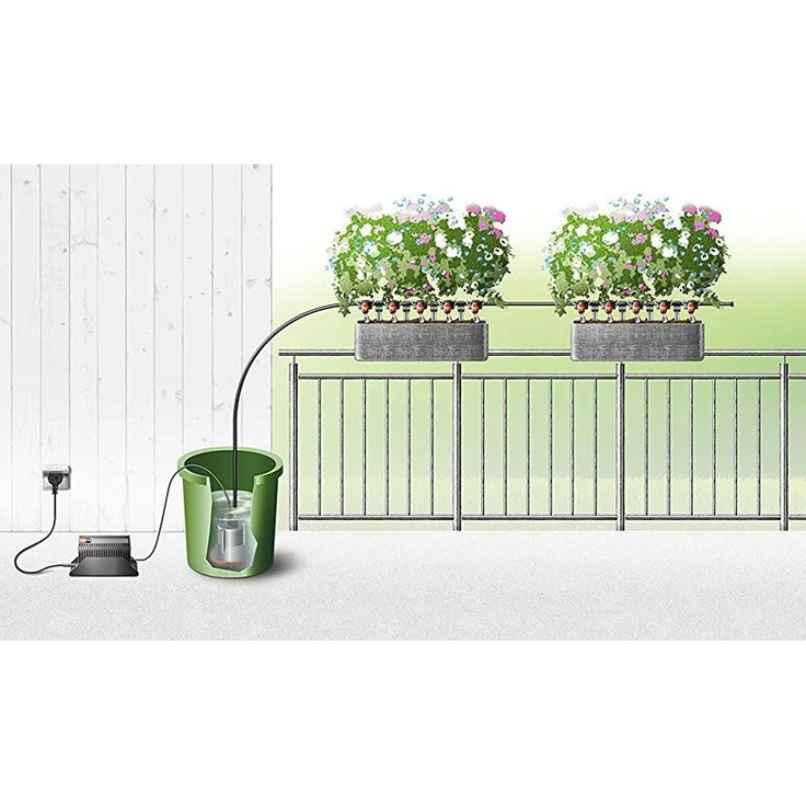 GARDENA city gardening Balkon Bewässerung: Vollautomatisches Blumenkastenbewässerungs-Set, für bis zu 6 m Balkonkästen, 13 Programme (1407-20) – Bild 2