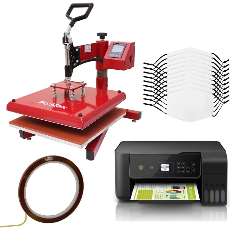 10 Gesichtsmasken für den Sublimationsdruck, Schwingpresse & Eco Tank Drucker