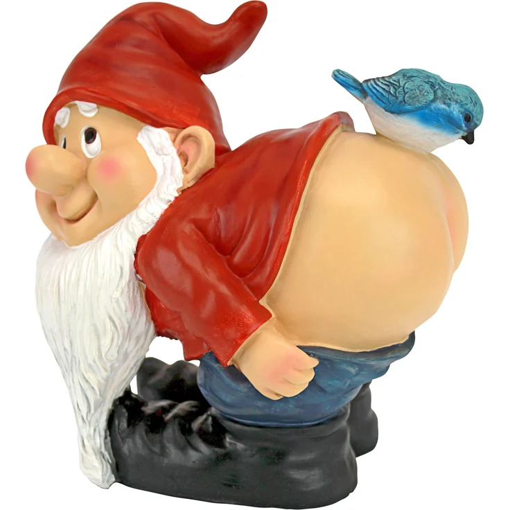 Design Toscano Gartenzwerg Loonie Moonie, Maße: 15,2 x 19 x 20,3 cm