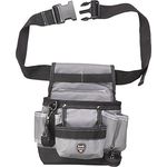 kwb Werkzeug-Gürtel aus Nylon mit Nageltasche, großen und kleinen Taschen, Hammerschlaufe und Schlaufe mit Karabinerhaken