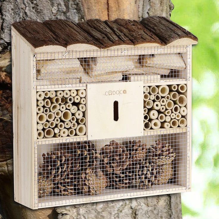 Insektenhotel Bug's Inn aus Holz Insektenhaus Bienenhotel Haus Nistkasten Brutkasten Imker Insekten