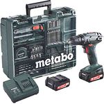 Metabo 60220688 Akku-Bohrschrauber BS 14.4 Set 14,4 V, 2x 2 Ah Li-Ion Akkus, Ladegerät und Zubehör-Set, im Kunststoffkoffer