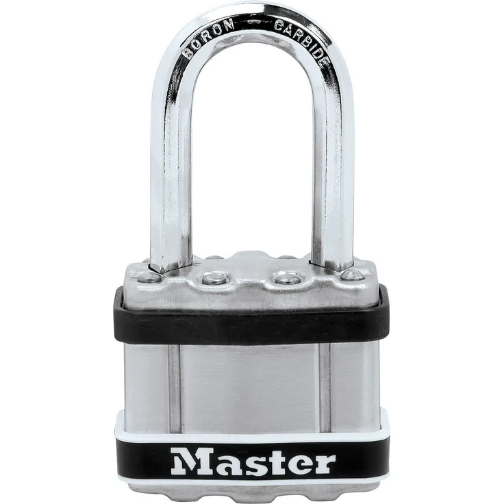 Master Lock Hochleistungs-Vorhängeschloss [Stahl, Gehäuseabdeckung aus Edelstahl] M1EURDLFSTS Sichere Boote und Tore bei Bootsanwendungen, silber – Bild 1