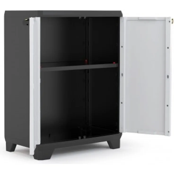 Kis 9725000 0616 02 Linear Kunststoffschrank, hellgrau-schwarz, 68 x 39 x 90