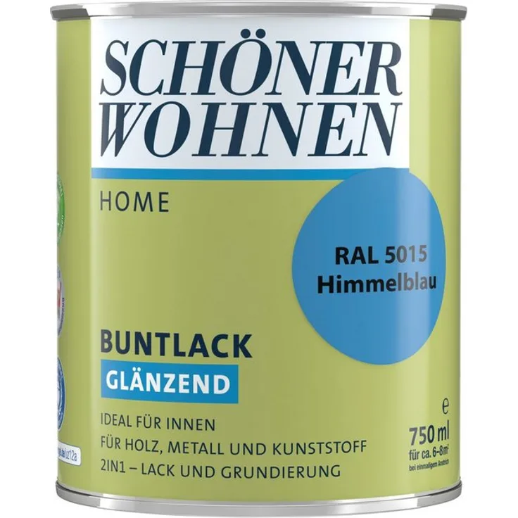 SCHÖNER WOHNEN-Kollektion Lack Home Buntlack , glänzend, 750 ml, himmelblau RAL 5015