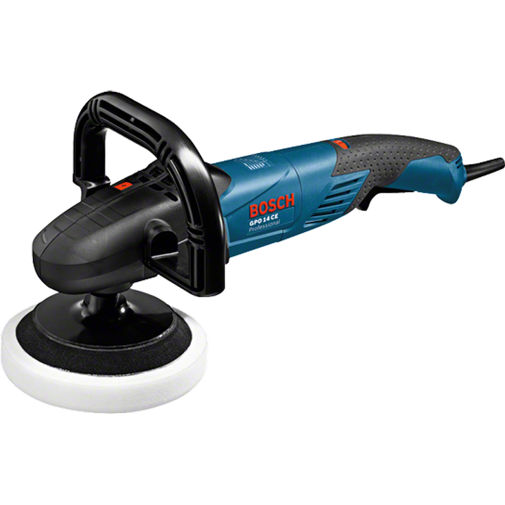 Bosch Professional GPO 14 Polierer, 1.400 W, M 14 Gewinde, Drehzahlvorwahl mit Griff ohne Aufsätze