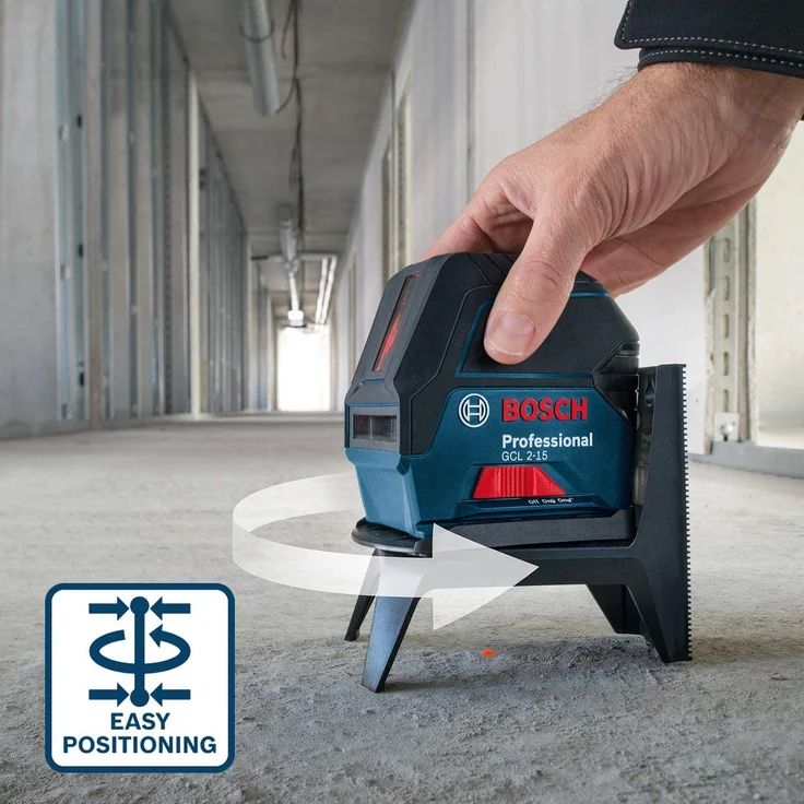 Bosch GCL 2-15 Professional Kreuzlinienlaser Reichweite ohne Empfänger 15 m Laserklasse 2 Laserfarbe rot selbstnivellierend inklusive Batterien – Bild 6