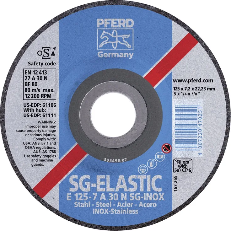 Pferd 62212623 Schruppscheibe E125-7 A30N SG-Inox